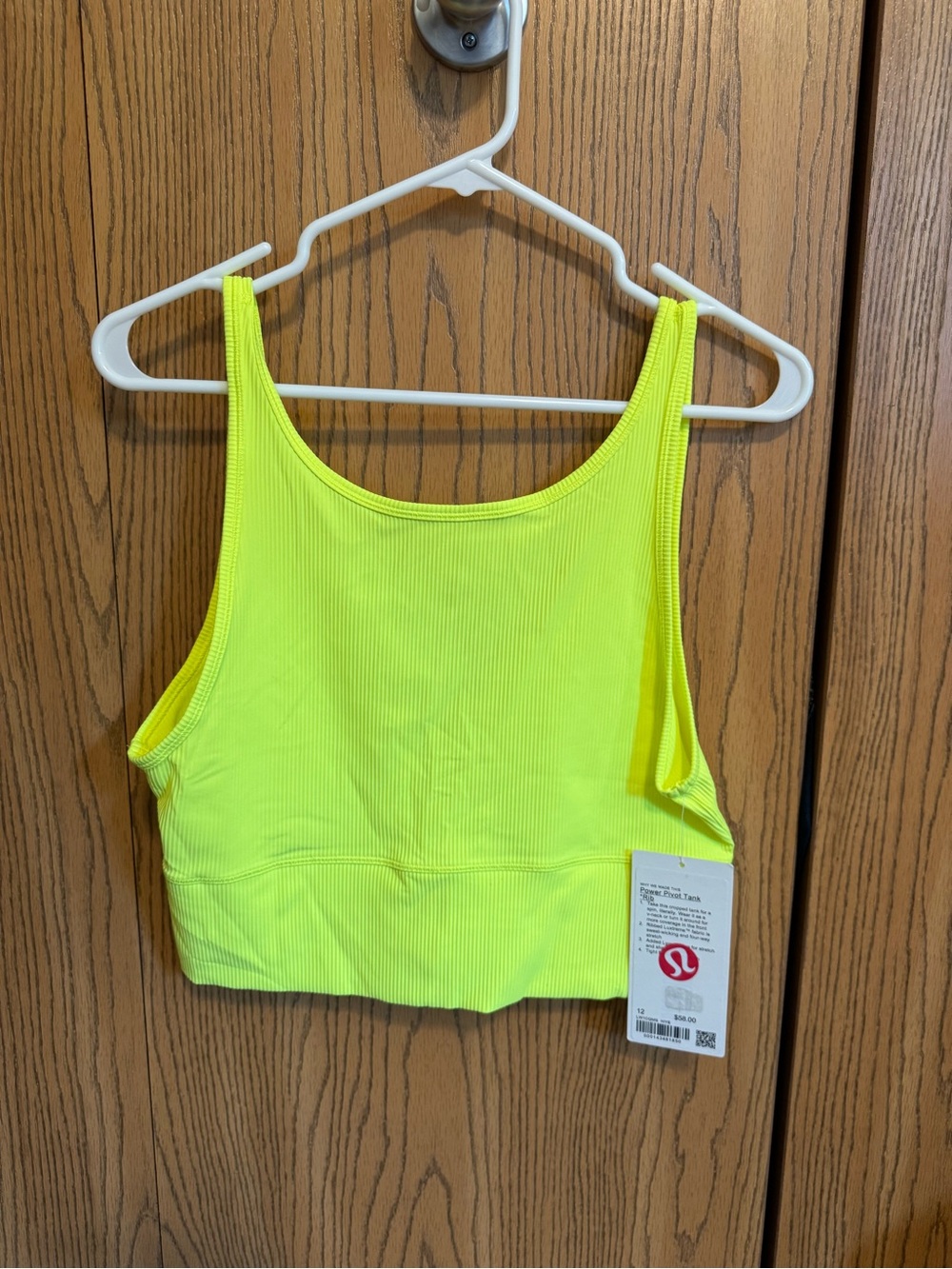 lululemon athletica Power Pivot Ribbed Tank Top Electric Lemon